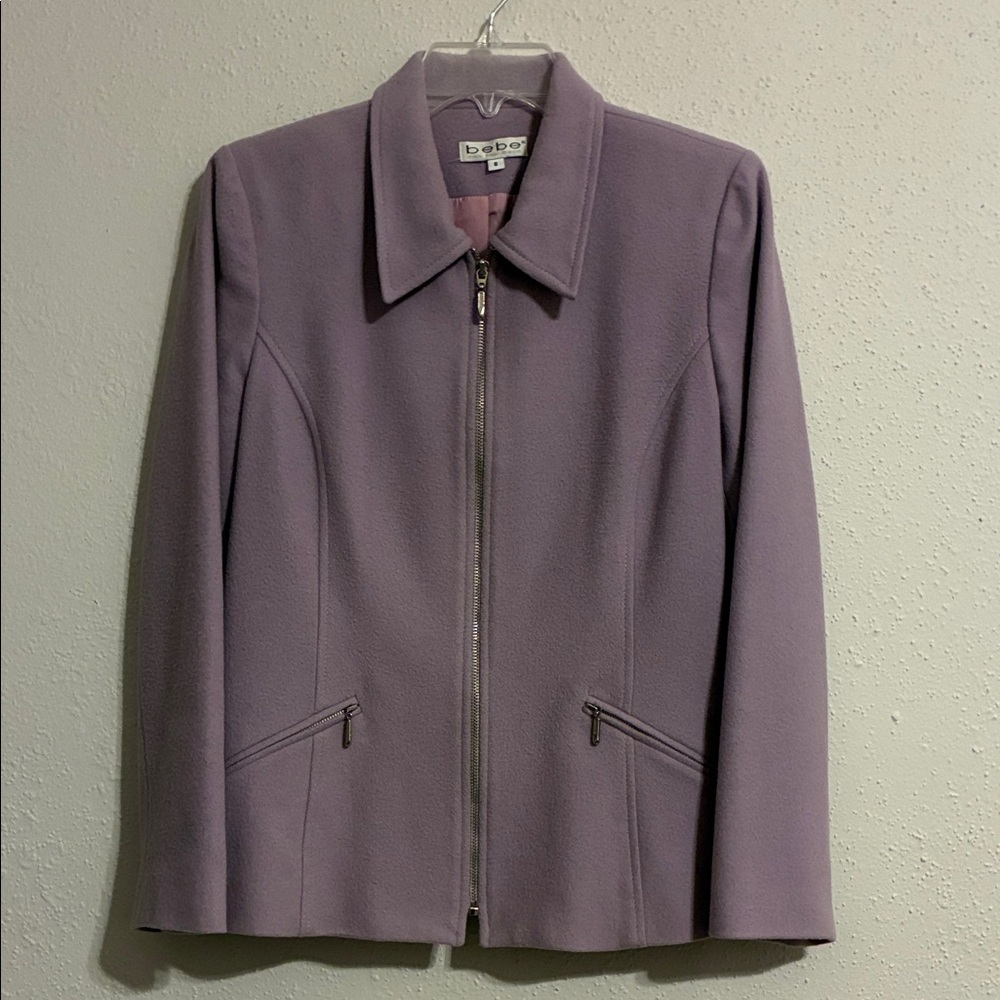 bebe Lavender Purple Zip-Up Blazer